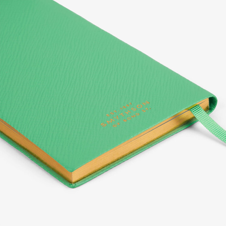 Smythson Pastegrain Panama Notebook Blank Canvas SHAMROCK