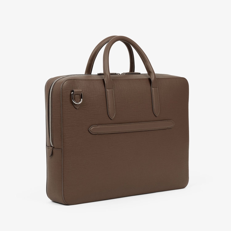 Smythson Panama Slim Lightweight Briefcase FAWN