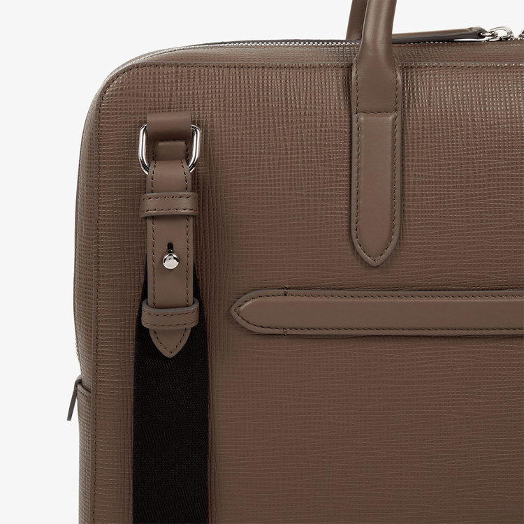 Smythson Panama Slim Lightweight Briefcase FAWN