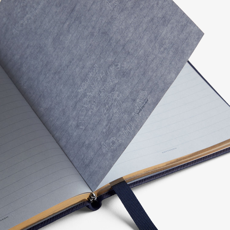 Smythson Pastegrain Stars Soho Notebook NAVY