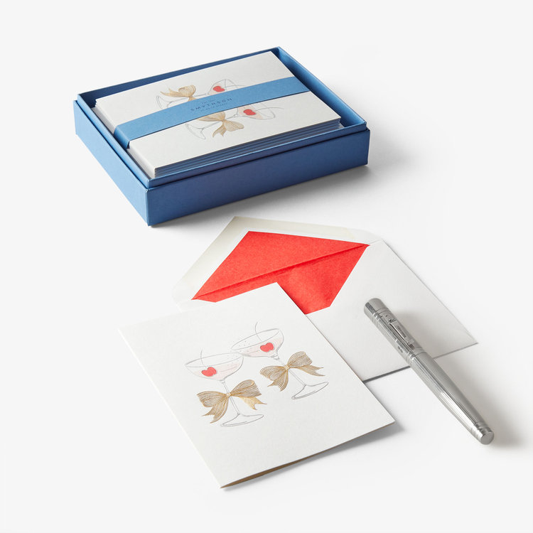 Smythson Christmas Cheers 6CE WHITE WOVE