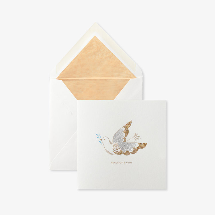 Smythson Christmasn Dove 10CE WHITE WOVE