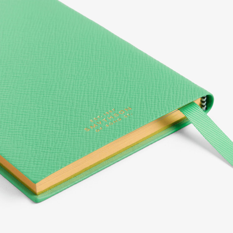 Smythson Pastegrain Chelsea Notebook Happiness SHAMROCK