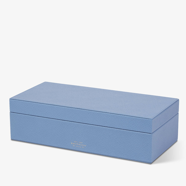 Smythson Panama Large Box NILE BLUE