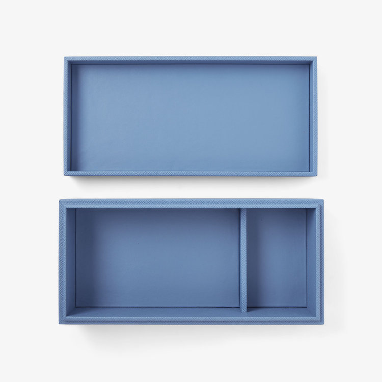Smythson Panama Large Box NILE BLUE