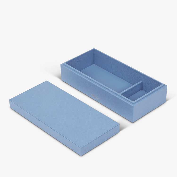 Smythson Panama Large Box NILE BLUE
