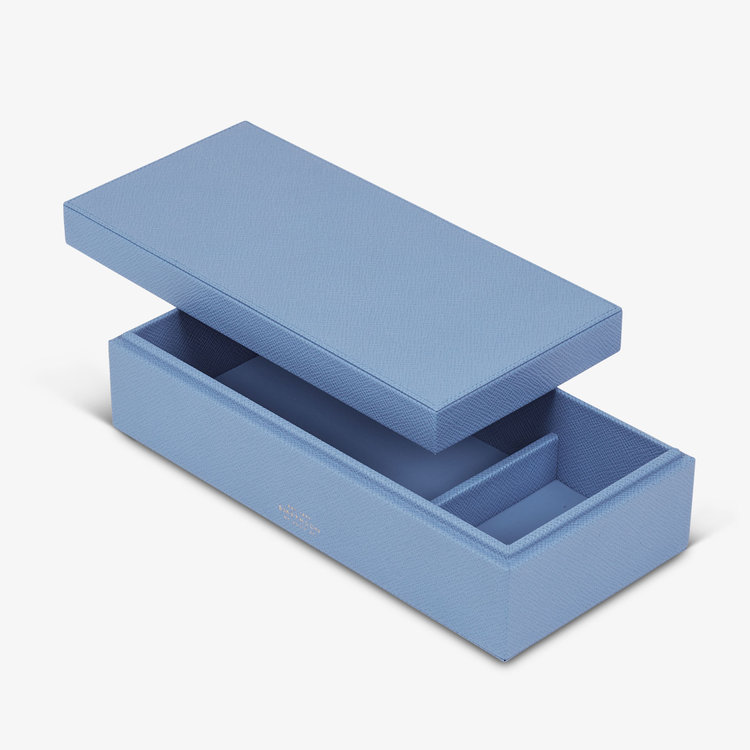 Smythson Panama Large Box NILE BLUE
