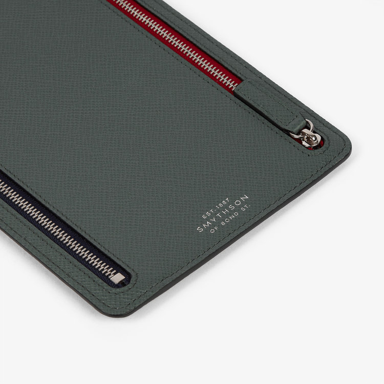 Smythson Panama Multi-Zip Case S GREEN