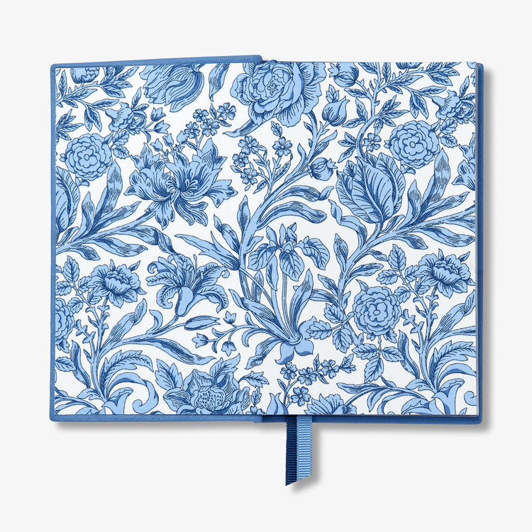 Smythson Pastegrain Panama Notebook in Liberty NILE BLUE
