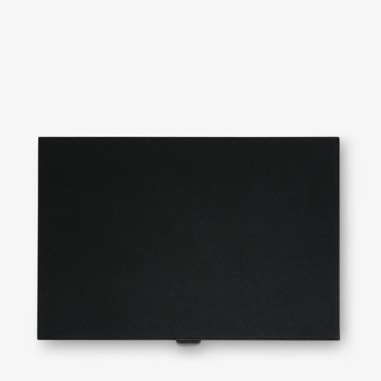 Smythson Panama Medium Bkgammon Case BLACK