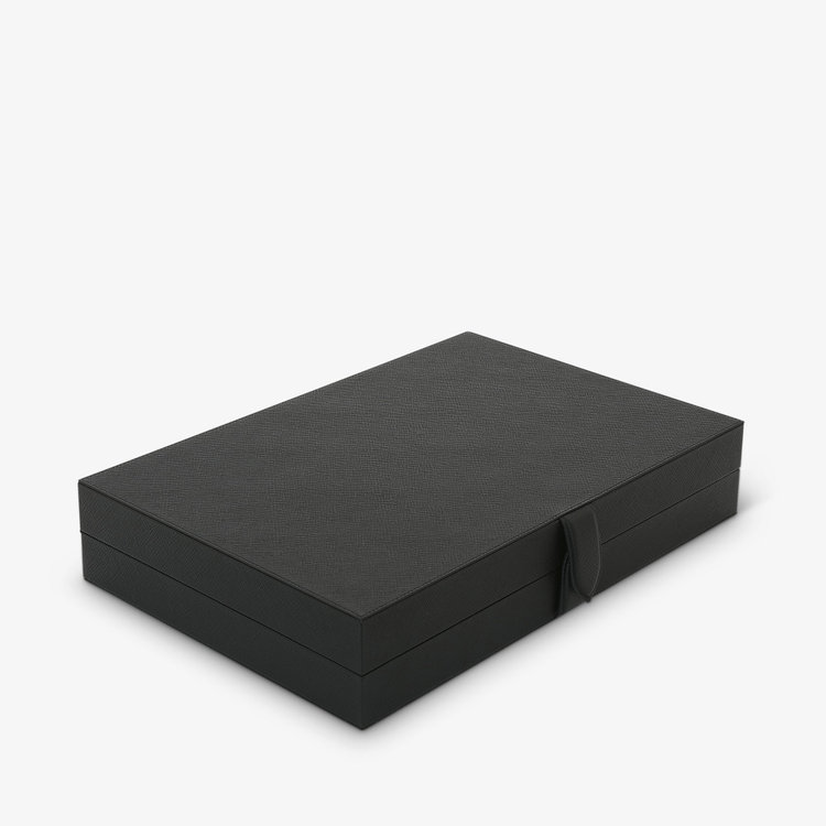 Smythson Panama Medium Bkgammon Case BLACK