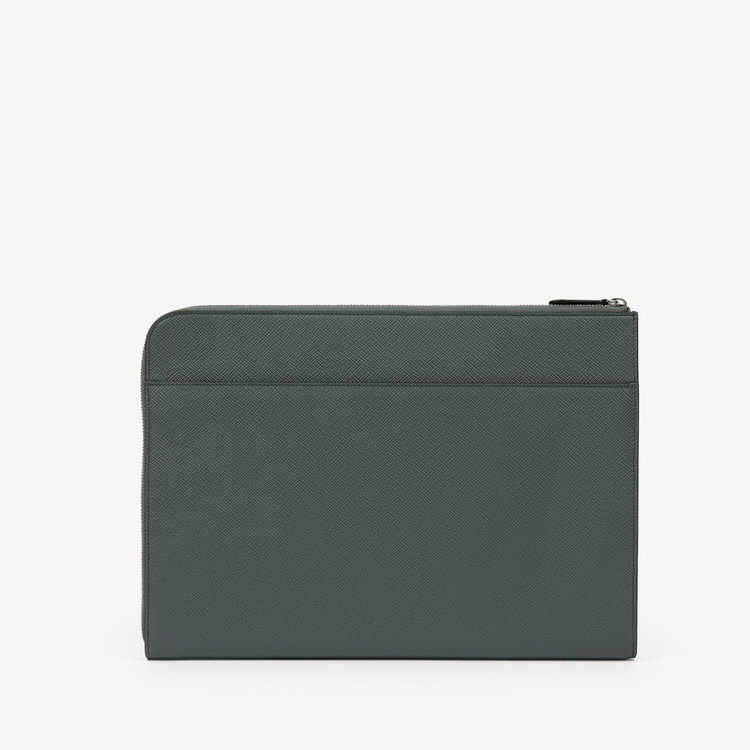 Smythson Panama Small Laptop Case S GREEN