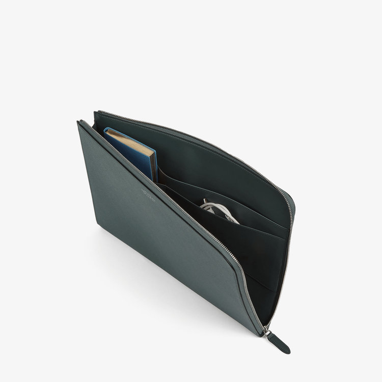 Smythson Panama Small Laptop Case S GREEN
