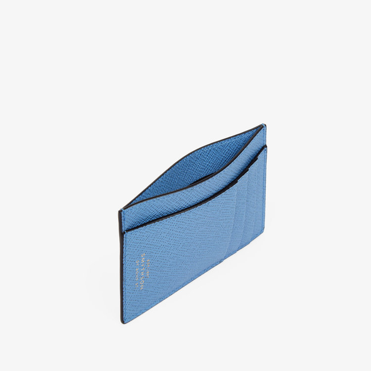 Smythson Panama 773 Card Holder NILE BLUE