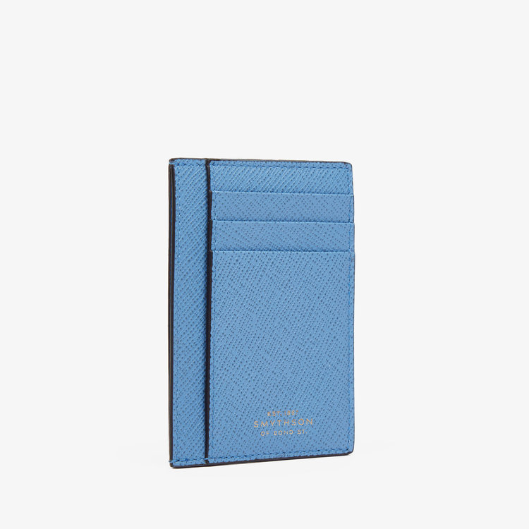 Smythson Panama 773 Card Holder NILE BLUE