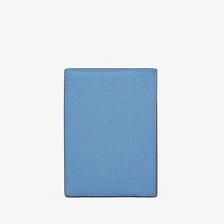 Smythson Panama 773 Card Holder NILE BLUE