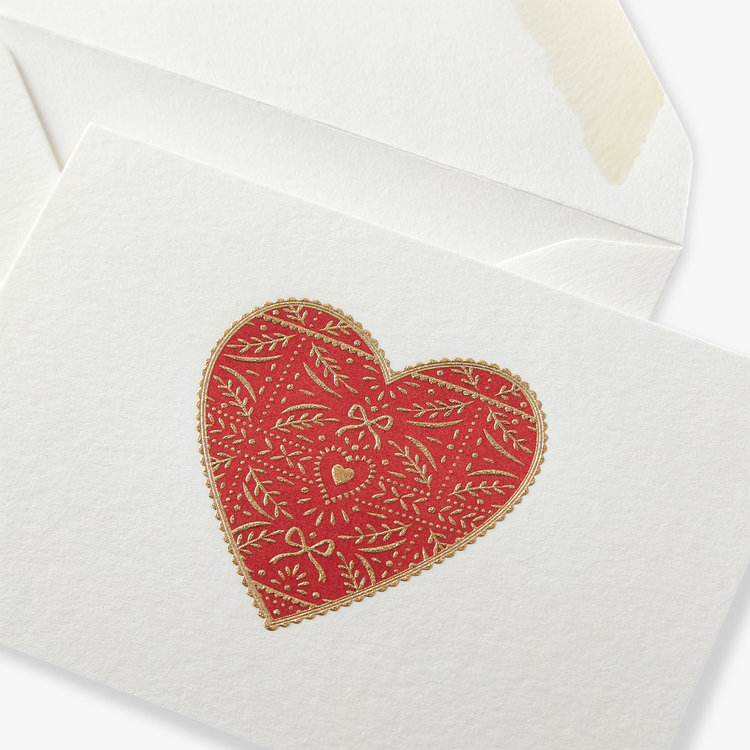 Smythson Heart Gift Card  WHITE WOVE