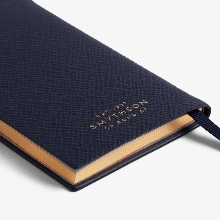 Smythson 【予約】2027 Wafer Weekly Diary in Pastegrain NAVY