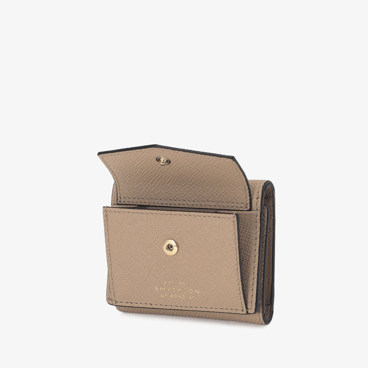 Smythson Panama Small Trifold Purse SANDSTONE