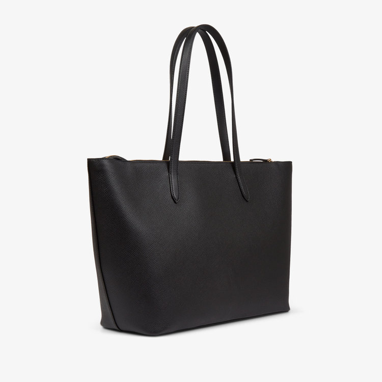 Smythson Panama Eastwest Tote With Zip BLACK