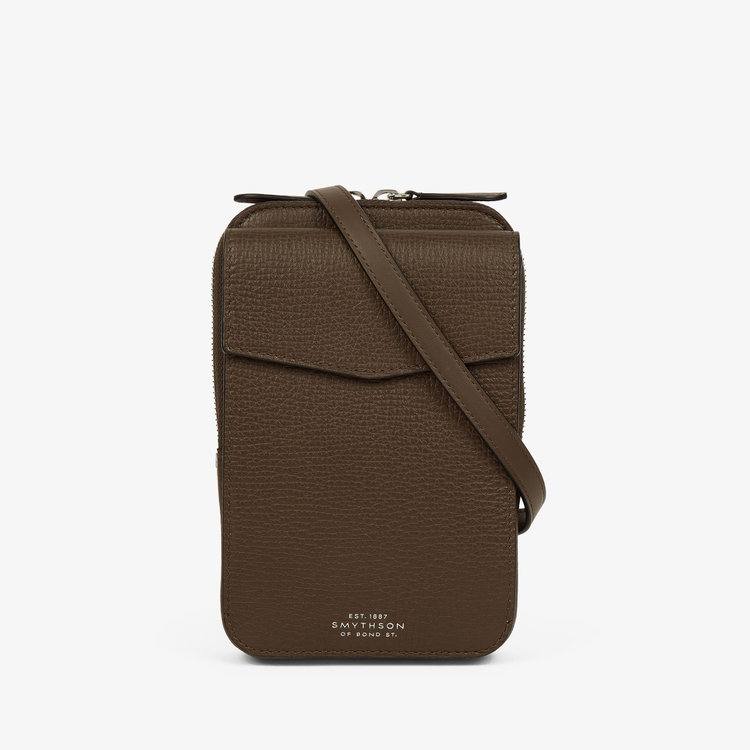 Smythson Ludlow Crossbody Pouch DARK OLIVE