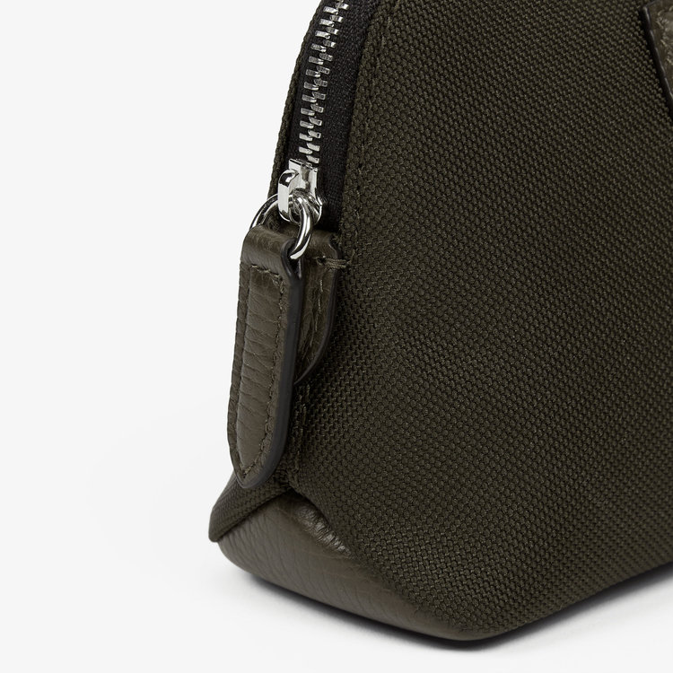Smythson Small Travel Pouch in Norton Canvas D MOSS
