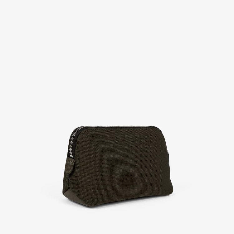 Smythson Small Travel Pouch in Norton Canvas D MOSS