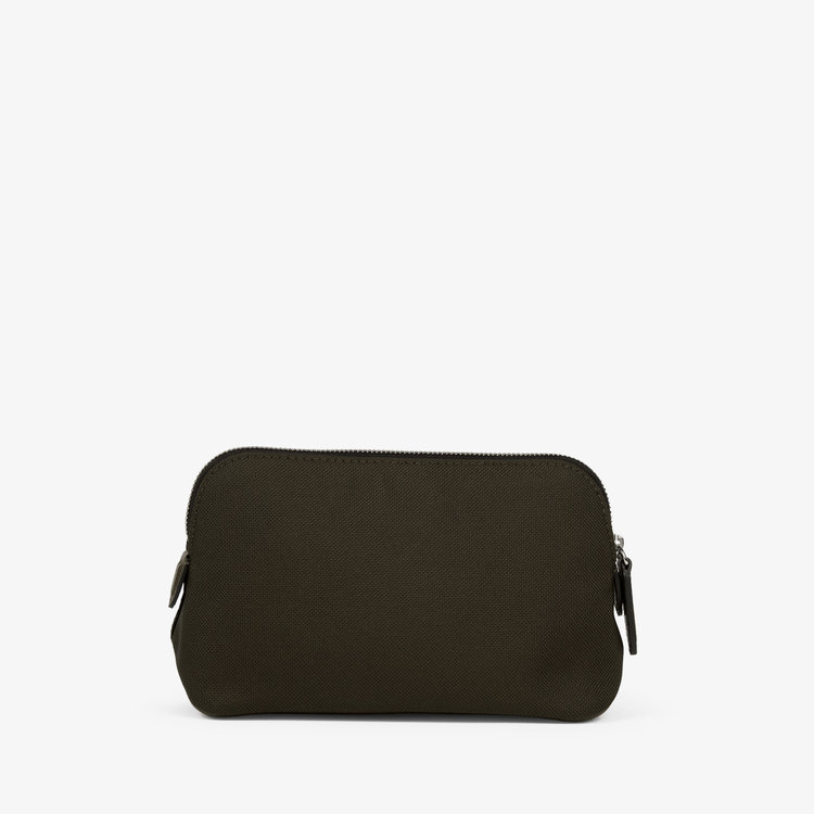 Smythson Small Travel Pouch in Norton Canvas D MOSS