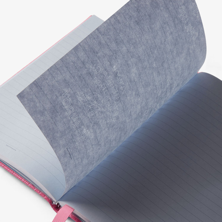 Smythson Mara Soho Notebook with Slide FLAMINGO
