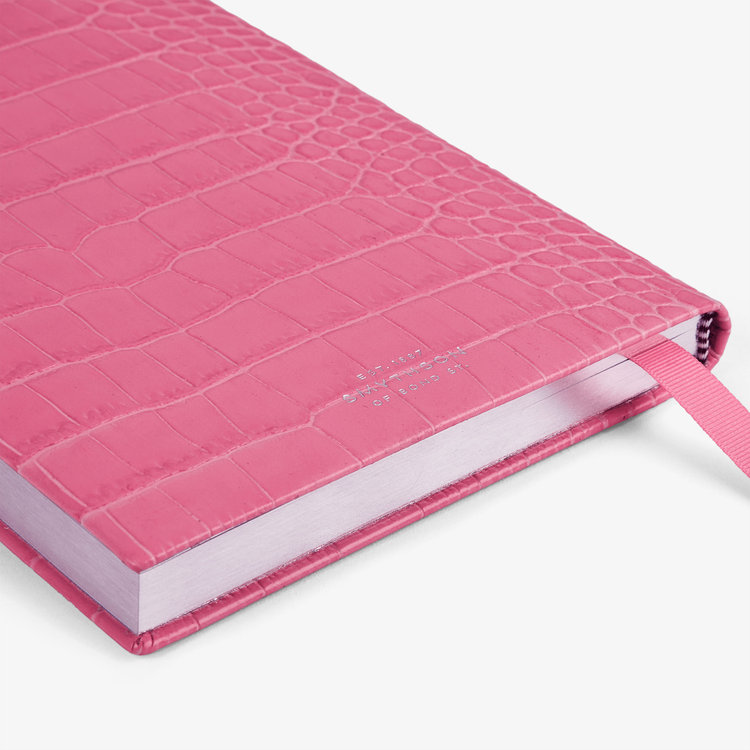 Smythson Mara Soho Notebook with Slide FLAMINGO