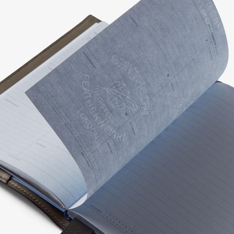Smythson Ludlow Evergreen Refillable Diary DARK OLIVE