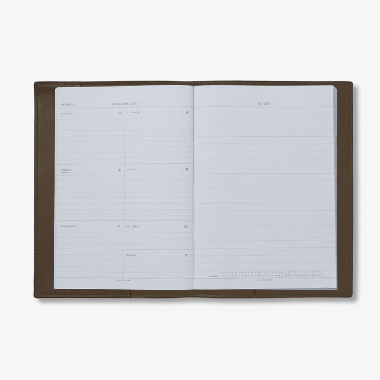 Smythson Ludlow Evergreen Refillable Diary DARK OLIVE