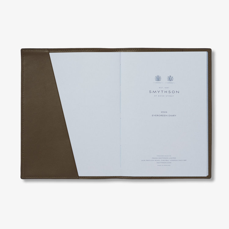 Smythson Ludlow Evergreen Refillable Diary DARK OLIVE