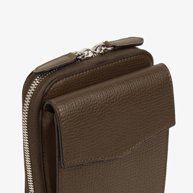 Smythson Ludlow Crossbody Pouch DARK OLIVE