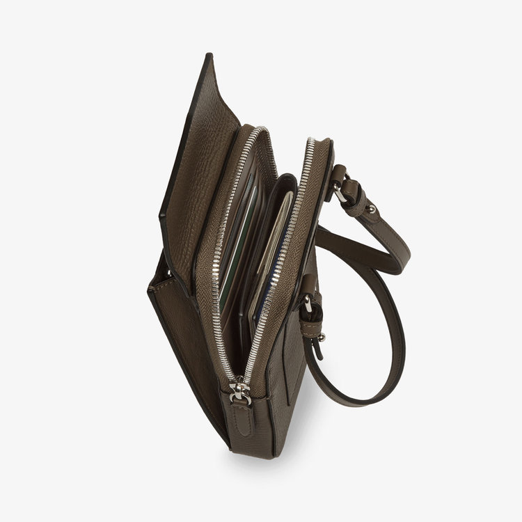 Smythson Ludlow Crossbody Pouch DARK OLIVE