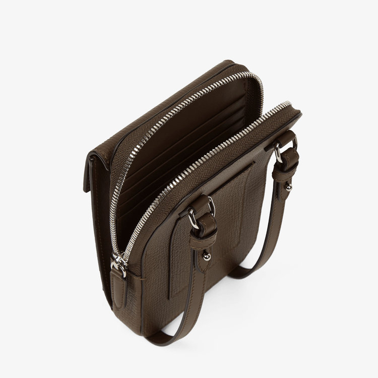 Smythson Ludlow Crossbody Pouch DARK OLIVE