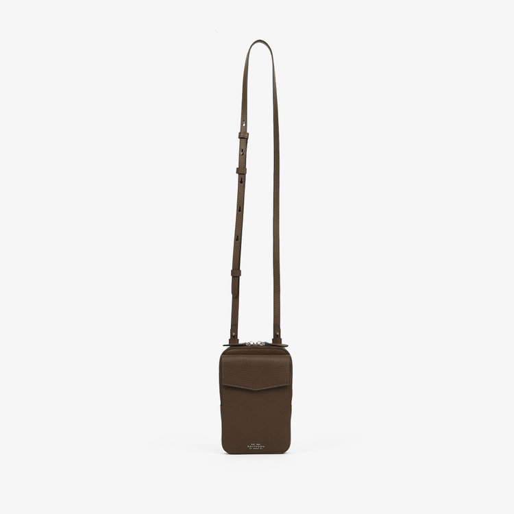 Smythson Ludlow Crossbody Pouch DARK OLIVE