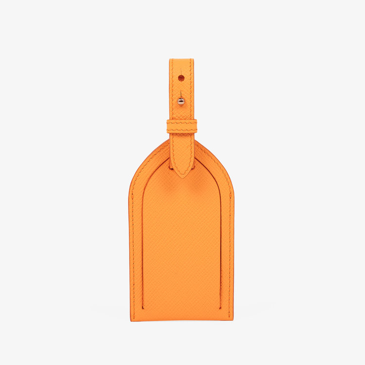 Smythson Panama Luggage Tag LIGHT ORANGE