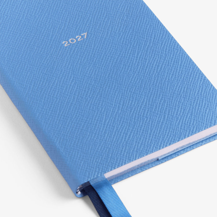 Smythson 2027 Chelsea Weekly Diary in Pastegrain NILE BLUE