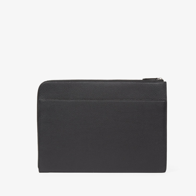 Smythson Ludlow Small Laptop Case With Zip BLACK
