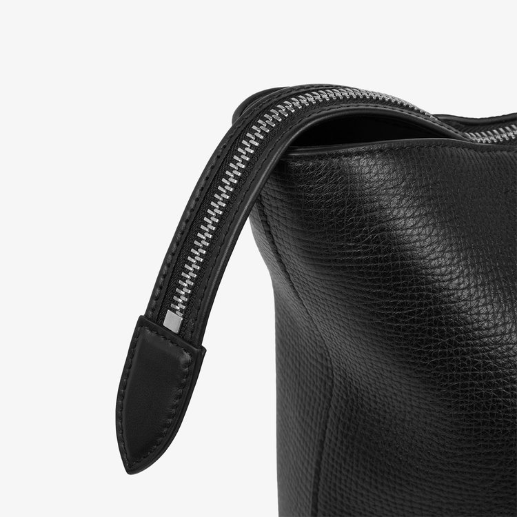 Smythson Travel Tote Bag with Zip in Ludlow BLACK