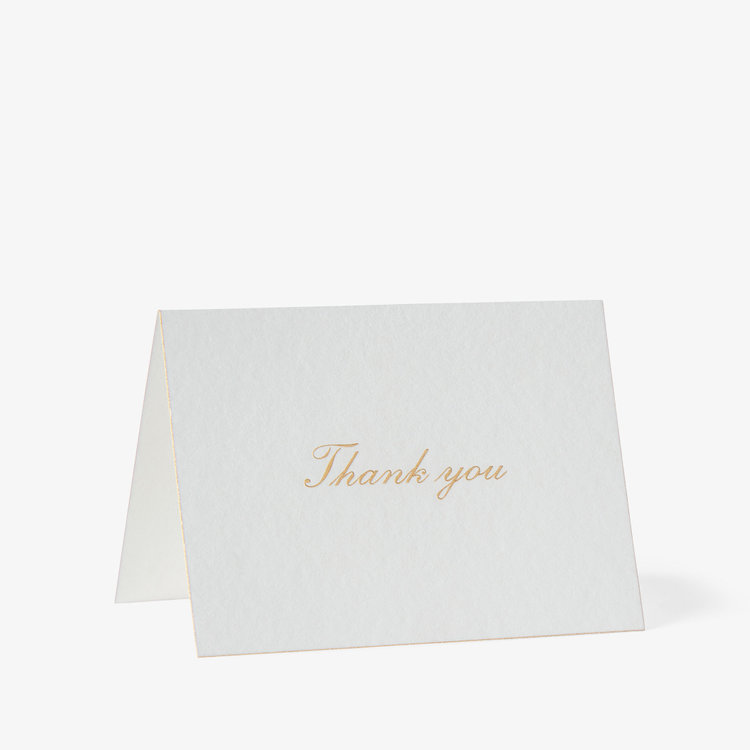 Smythson Thank You Gift Card 10 Card Set WHITE WOVE