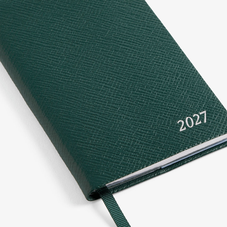 Smythson 【予約】2027 Panama Weekly Diary in Pastegrain FOREST GREEN