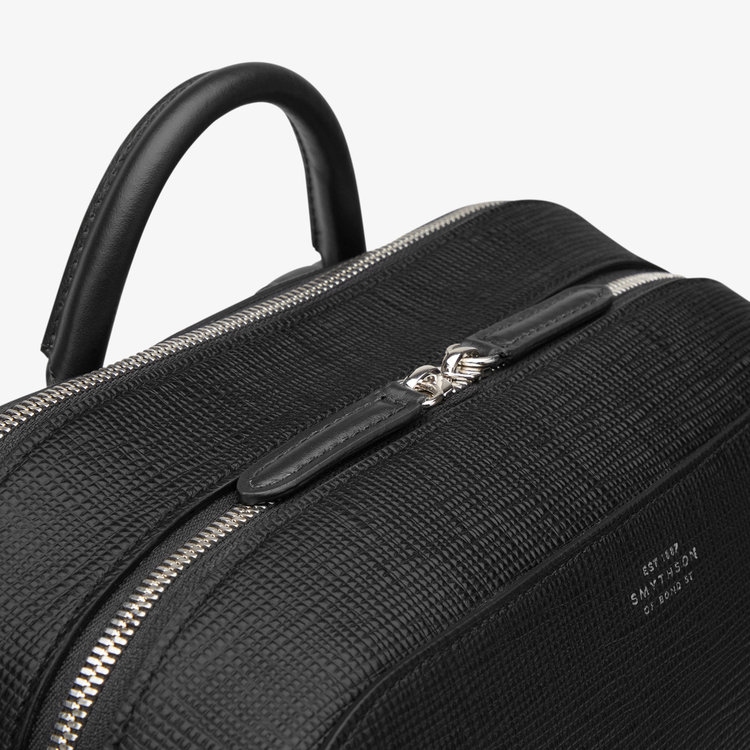 Smythson Panama Zip Around Backpack  BLACK