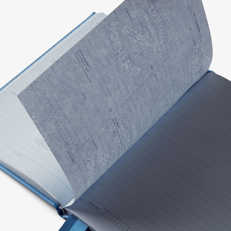 Smythson 【予約】2027 Soho Liberty Weekly Diary in Pastegrain NILE BLUE
