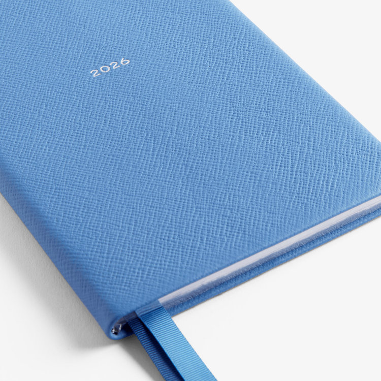 Smythson 【予約】2027 Soho Liberty Weekly Diary in Pastegrain NILE BLUE