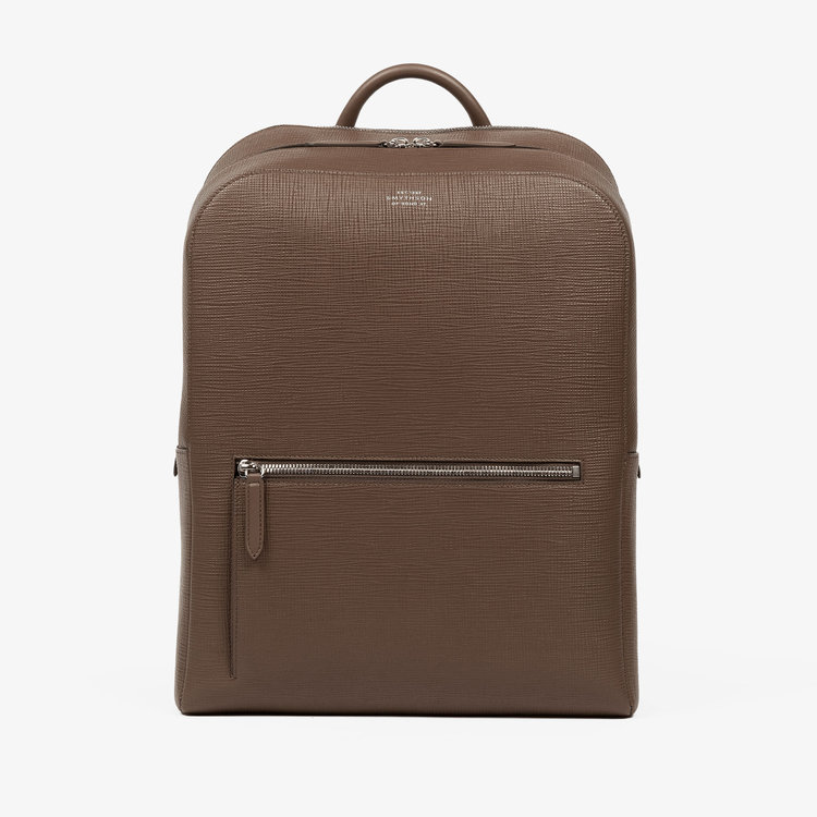 Smythson Panama Zip Around Backpack FAWN