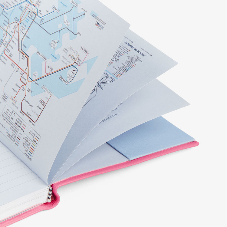 Smythson 2027 Chelsea Weekly Diary in Pastegrain FLAMINGO