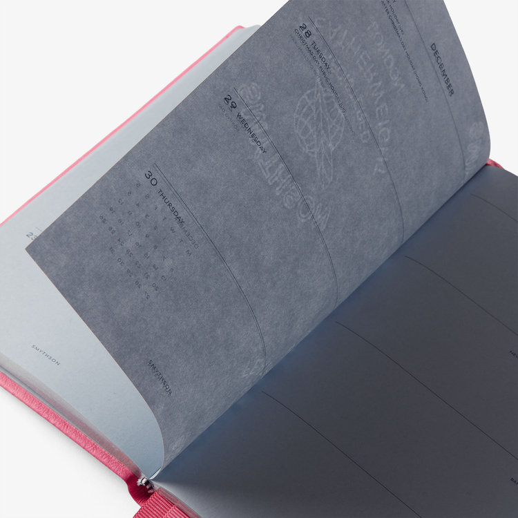 Smythson 2027 Chelsea Weekly Diary in Pastegrain FLAMINGO
