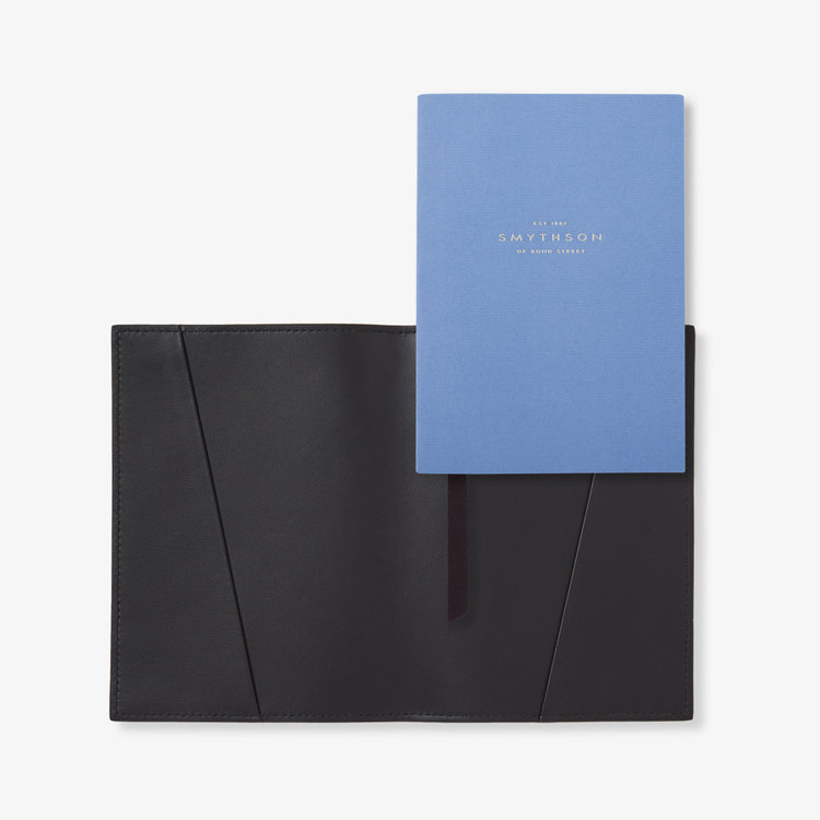 Smythson Ludlow Refillable Small Evergreen Notebook BLACK